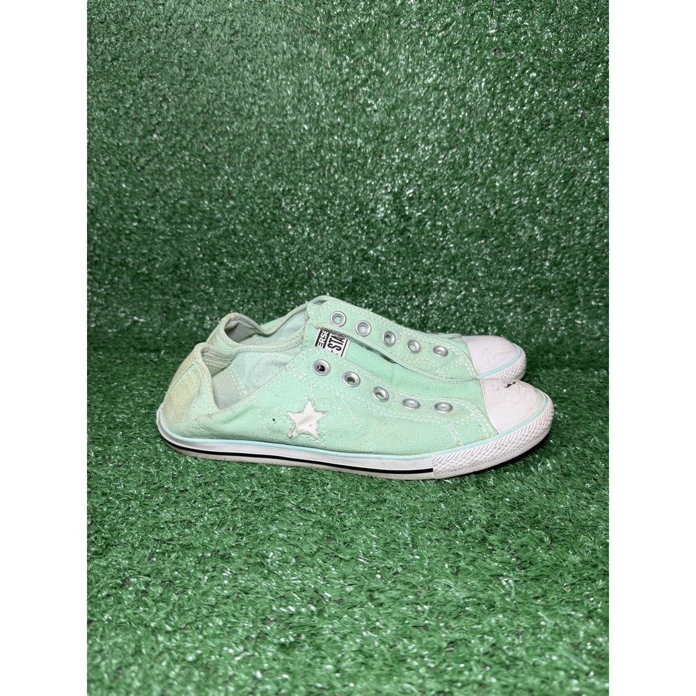 Vintage Converse One Star Slip On Green White Slip On Y2K Sandal Womens Size 6.5